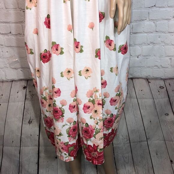 Vintage Rose Print 50s Style Housedress Possibly Handmade Bib Collar M/L? - Picture 4 of 10